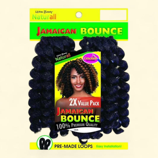 Urban Beauty Queen B Jamaican Bounce Curls Crochet Hair 2X Pack, #1B, Adult, Female
