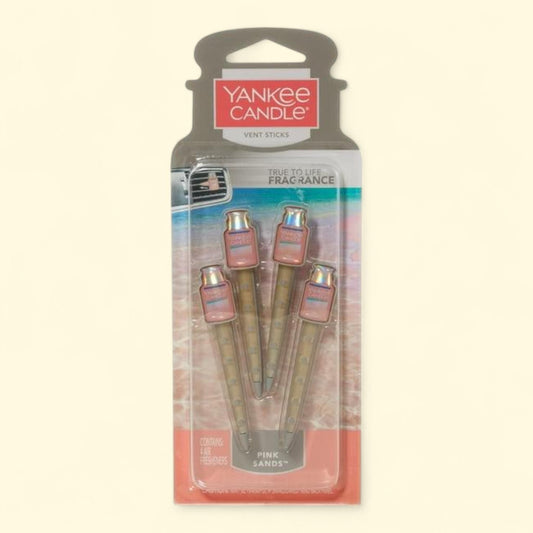 Yankee Candle Car Air Freshener Vent Sticks, Pink Sands, 4 Count, 1oz