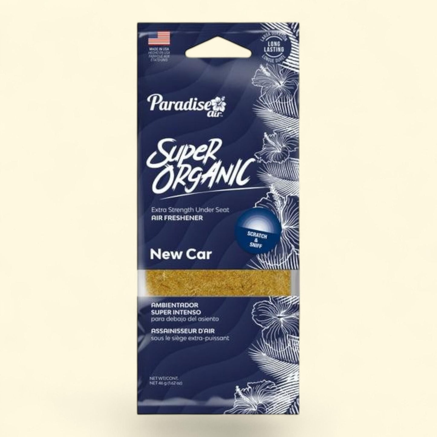 Paradise Air Super Organic Extra Strength Air Freshener, 1.62 oz, New Car