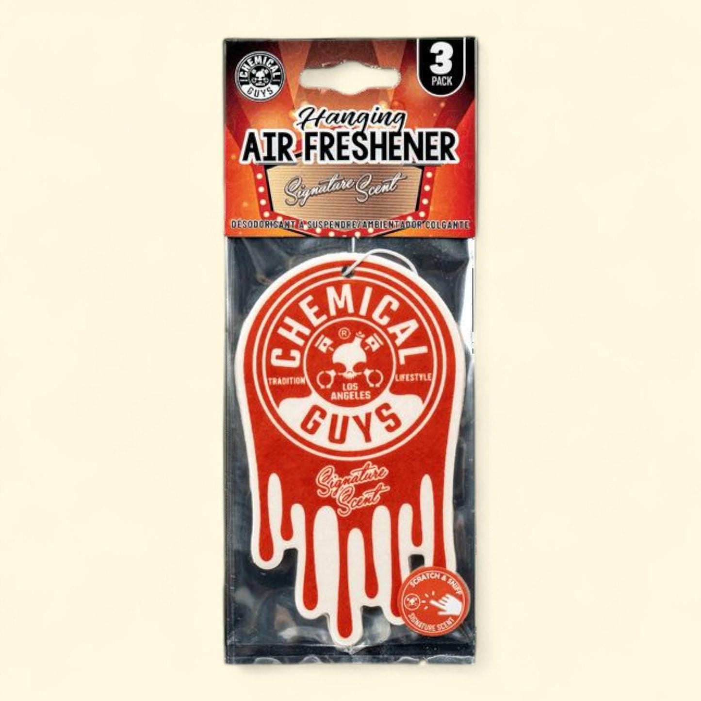 Chemical Guys Hanging Air Freshener, 3-pack, Signature Scent