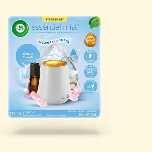 Air Wick Essential Mist, Linen and Petals, 2 Piece