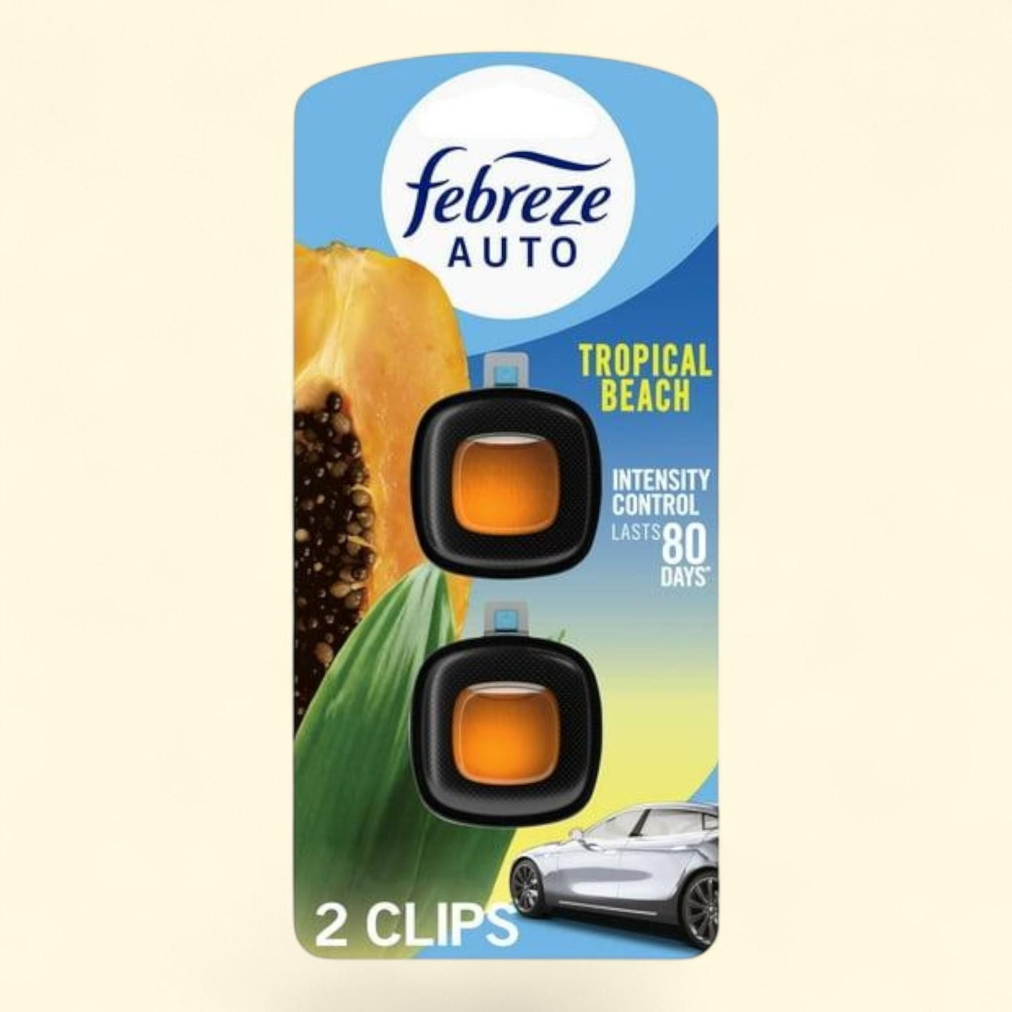 Febreze Car Air Freshener, Tropical Beach, 2 Count — authentic US product shipped worldwide by Treatspree