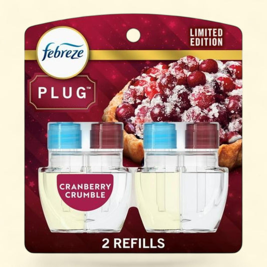 Febreze Plug In Air Freshener, Cranberry Crumble Scent, 2 Refill