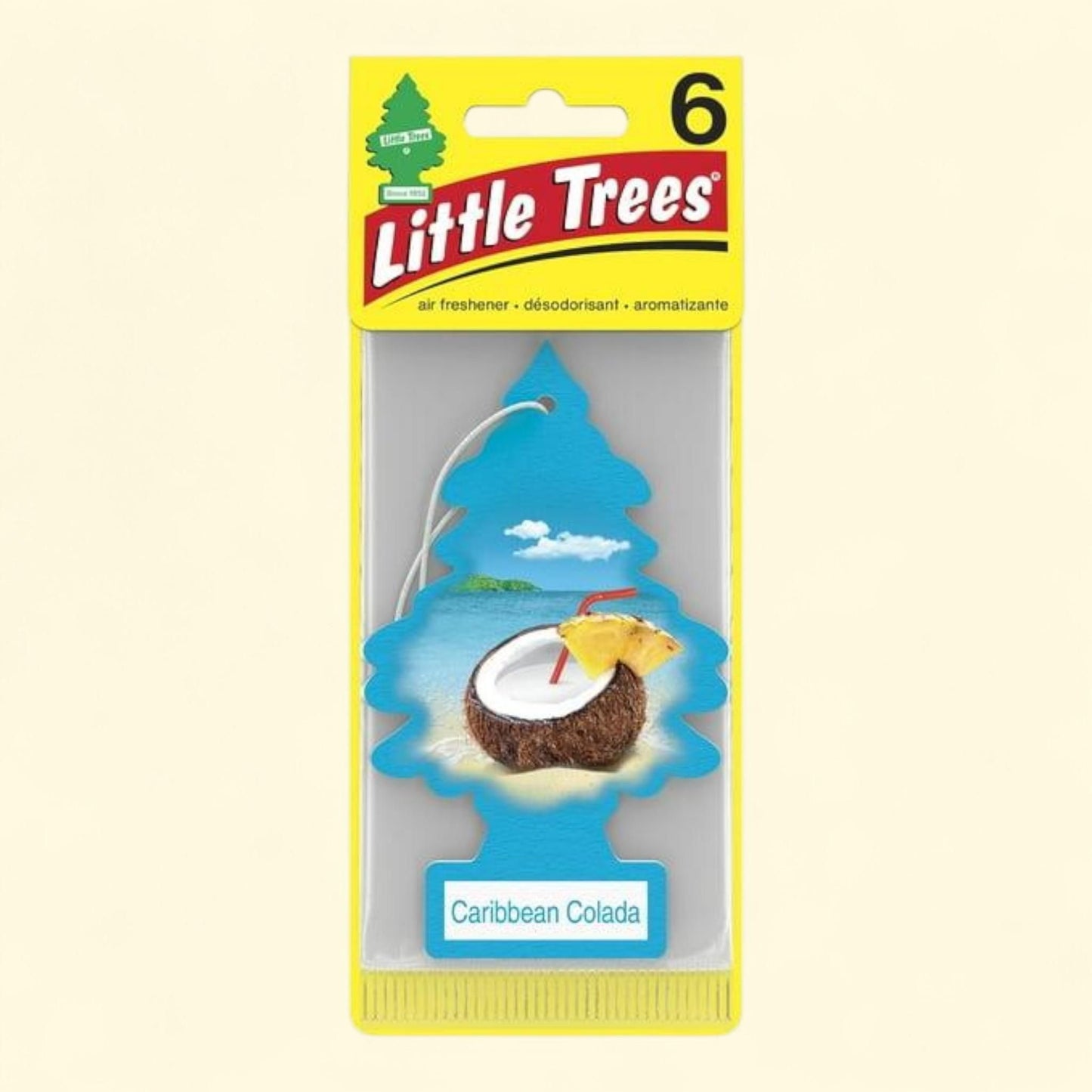 Little Trees Air Freshener, Caribbean Colada, 6-Pack