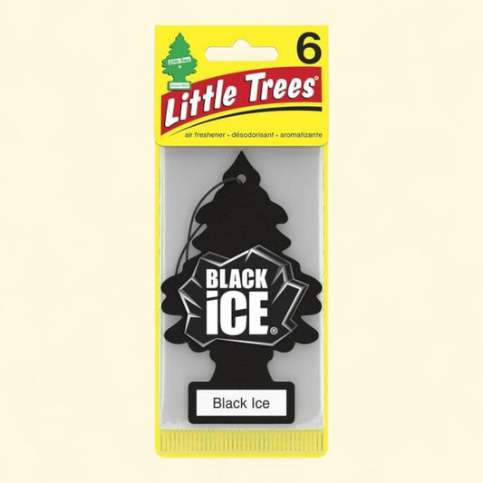 Little Trees Air Freshener Black Ice, 6-Pack