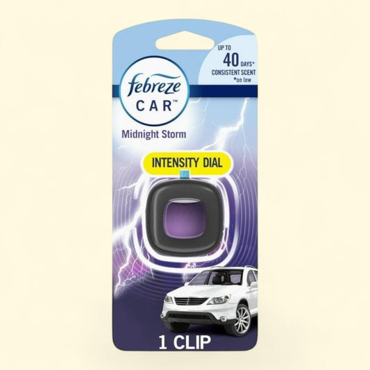 Febreze Car Air Freshener Vent Clip, Midnight Storm, 1 count