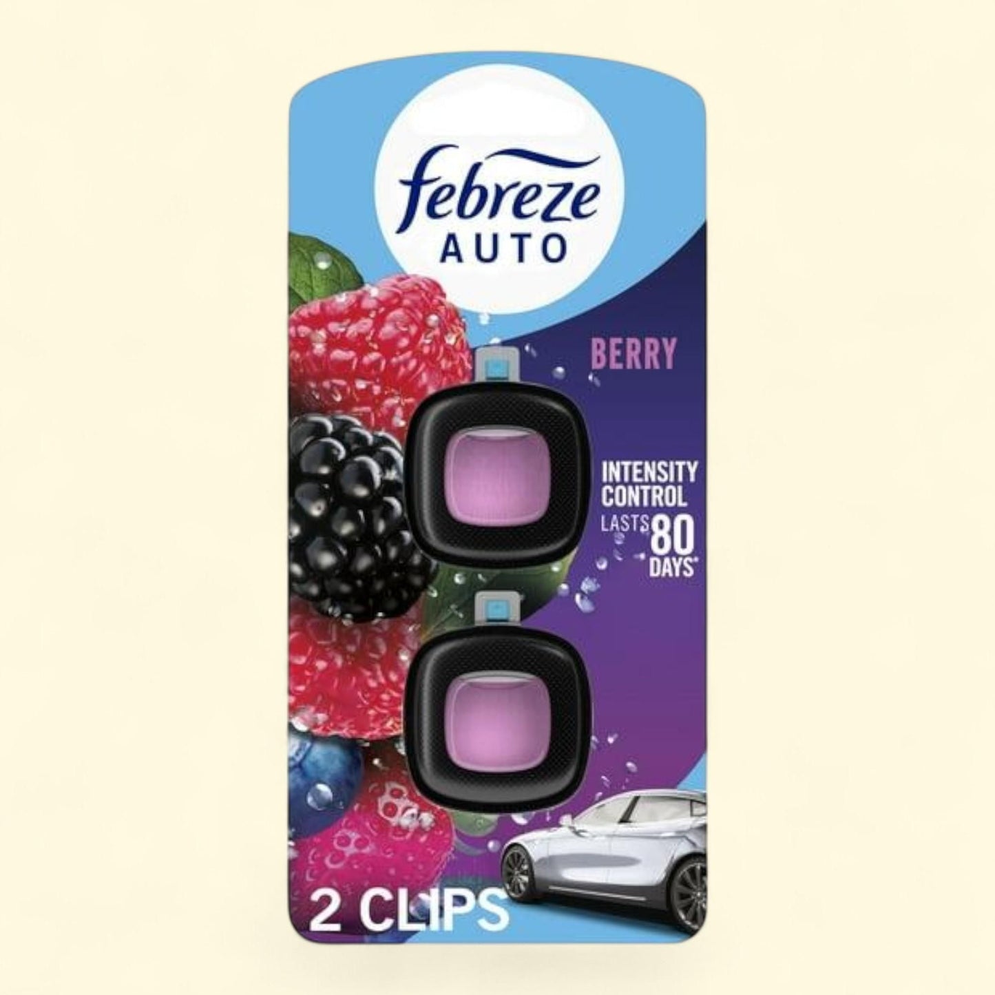 Febreze Car Air Freshener, Berry, 2 Count