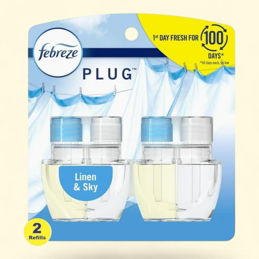 Febreze Plug In Air Freshener, Linen & Sky, 2 Refills