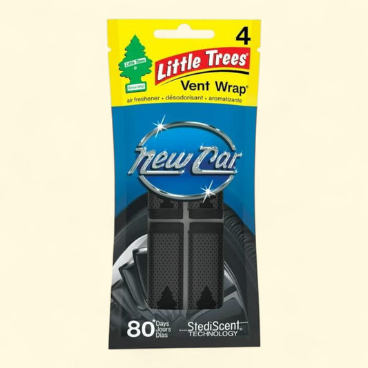 Little Trees Air Freshener Vent Wrap, New Car, 4-Pack