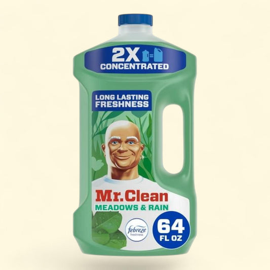 Mr. Clean 2X Concentrated Floor Cleaner, All Purpose Cleaner, Mop Soap, Meadows & Rain, 64 fl oz