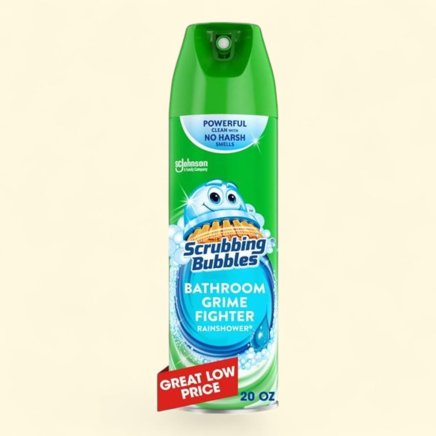 Scrubbing Bubbles Bathroom Grime Fighter Disinfectant Cleaner Aerosol, Rainshower, 20 oz