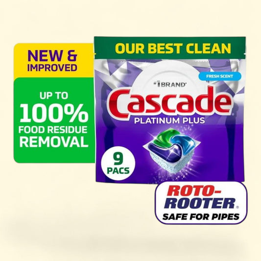 Cascade Platinum Plus Dishwasher Pods, 9 Count