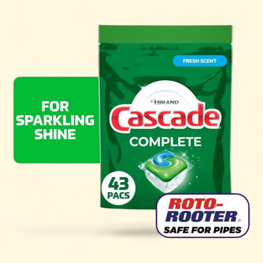 Cascade Complete Action Pacs, Dishwasher Detergent, 43 Count