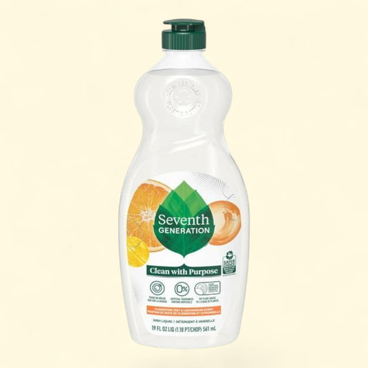 Seventh Generation Dish Soap Liquid, Clementine Zest & Lemongrass, 19 oz