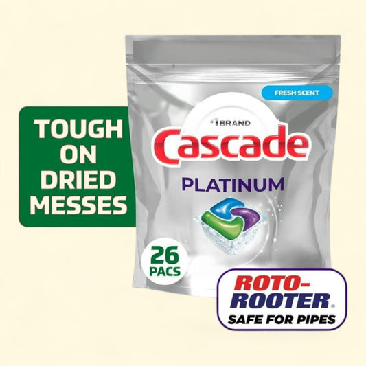Cascade Platinum Dishwasher Pods, 26 Count
