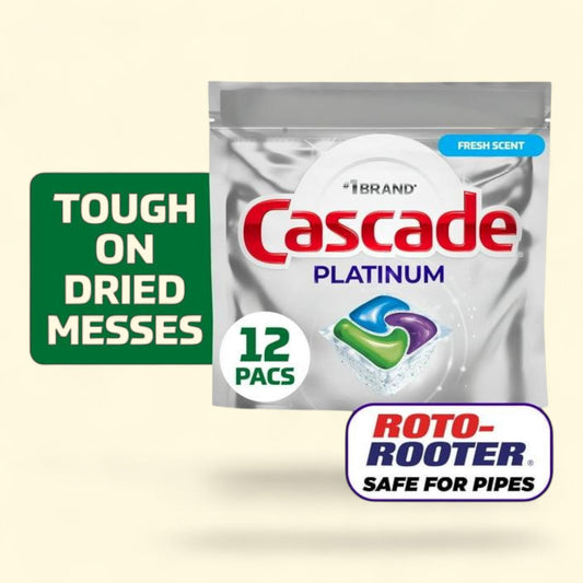 Cascade Platinum Dishwasher Pods, 12 Count