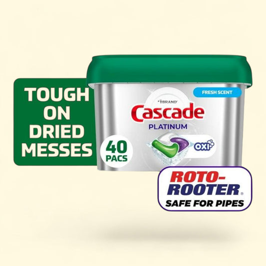 Cascade Platinum Dishwasher Pods, 40 Count