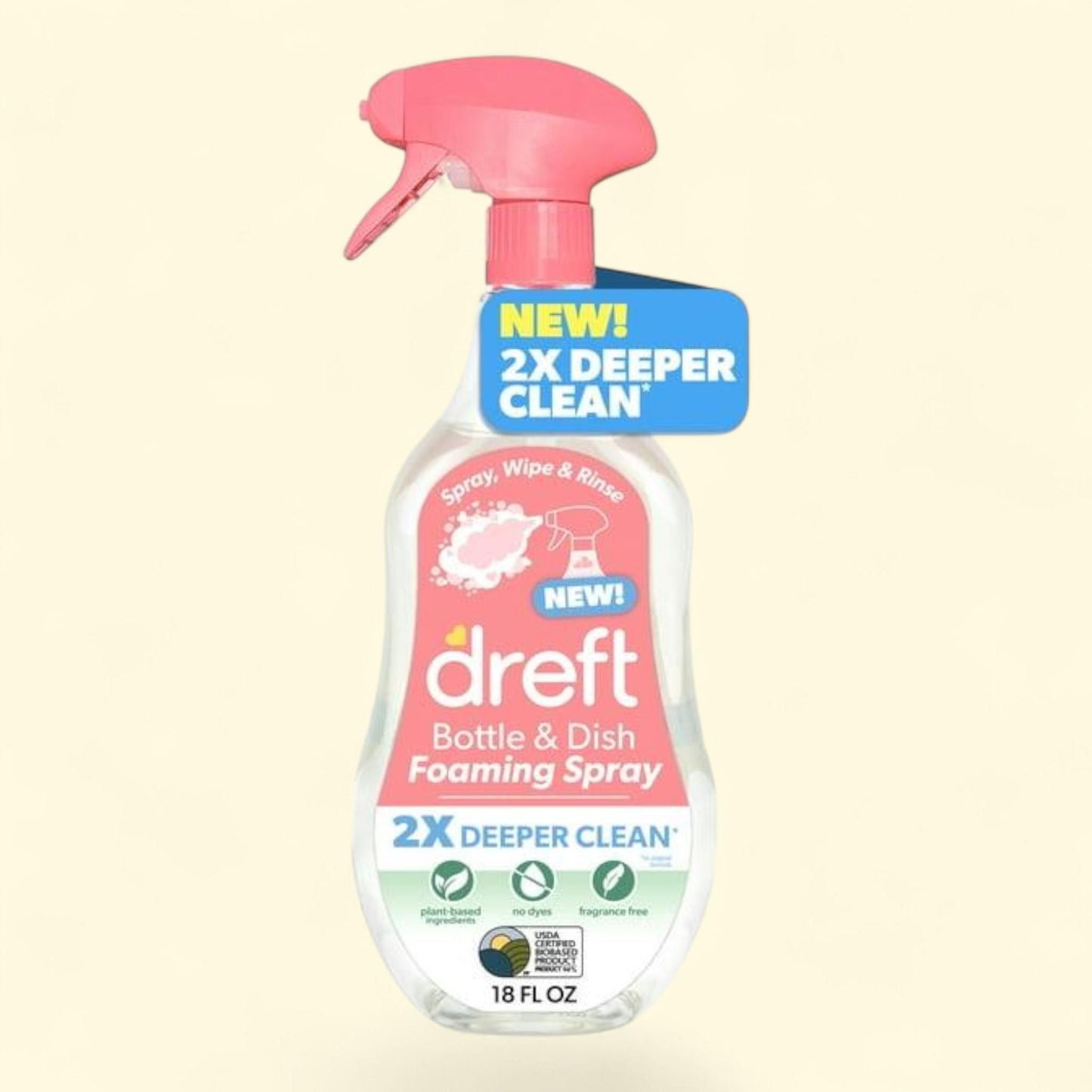 Dreft Bottle & Dish Foaming Spray, 18 oz