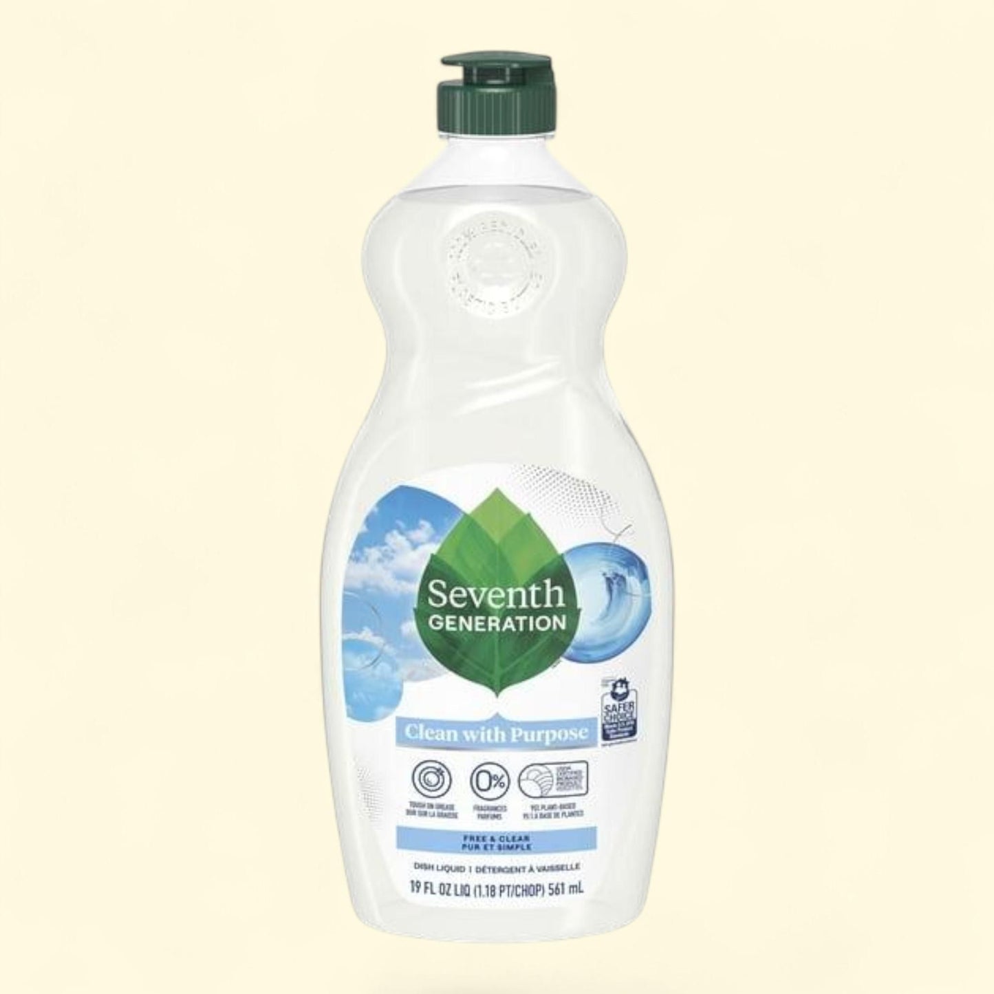 Seventh Generation Dish Soap Liquid, Free & Clear, 19 oz
