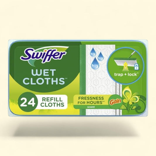 Swiffer Sweep + Mop, Wet Pads Refill, Gain, 24 Count