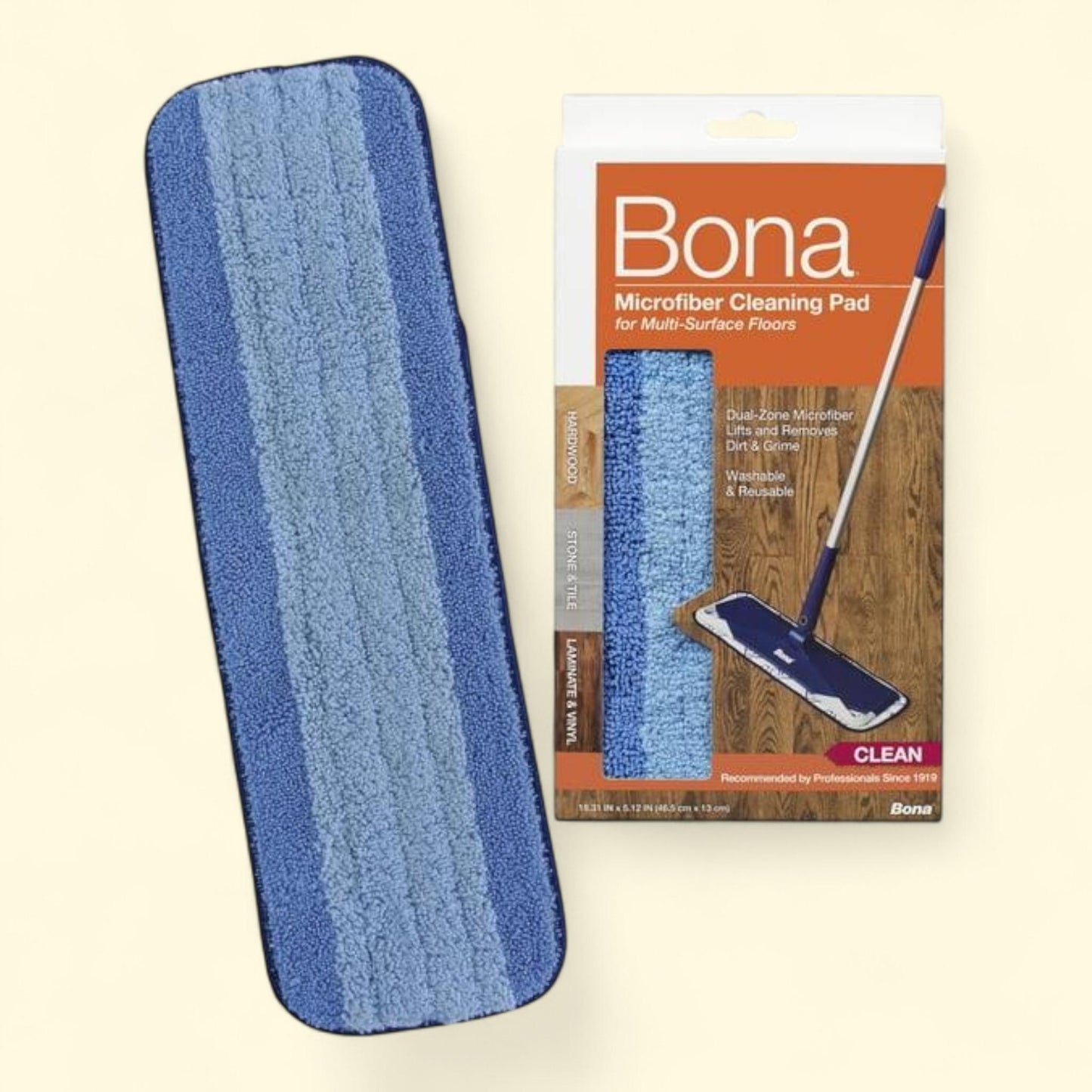 Bona Microfiber Cleaning Pad, Fits Bona Mops 1ct