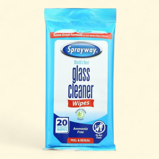 Sprayway Glass Cleaner Wipes, 20 pack