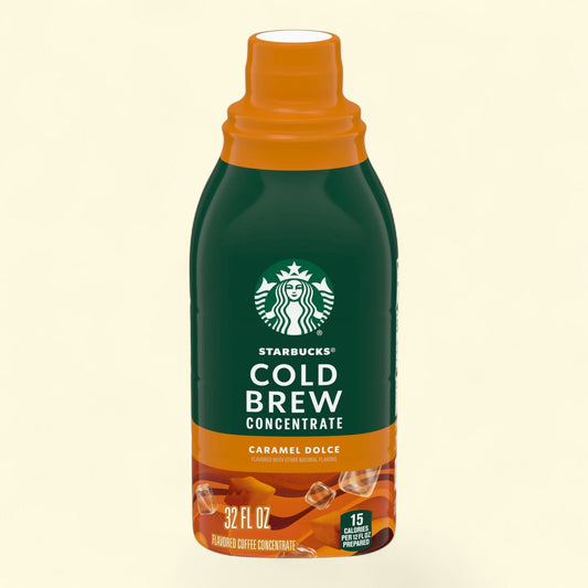 Starbucks Cold Brew Coffee Concentrate, Caramel Dolce Flavored, 32 oz