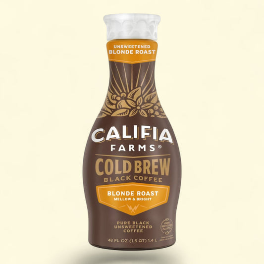 Califia Farms Pure Black Blonde Roast Cold Brew Coffee, 48 fl oz