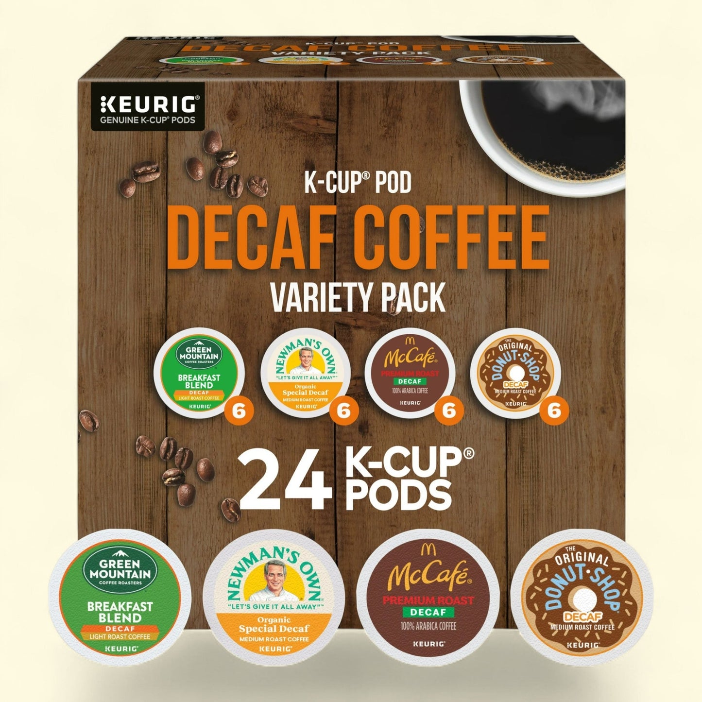 Keurig, Decaf Coffee Variety Pack K-Cup Coffee Pods, 24 Count