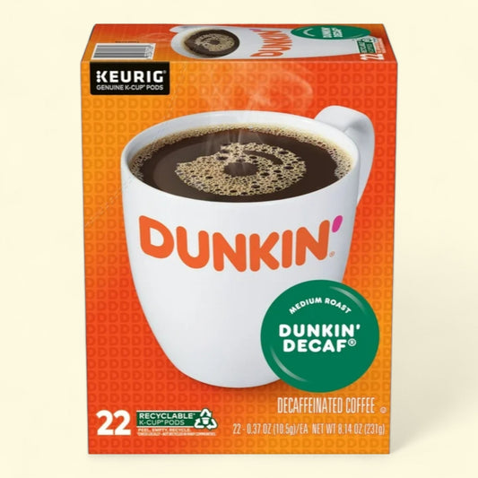Dunkin’ Decaf Coffee, Medium Roast, 22 Count