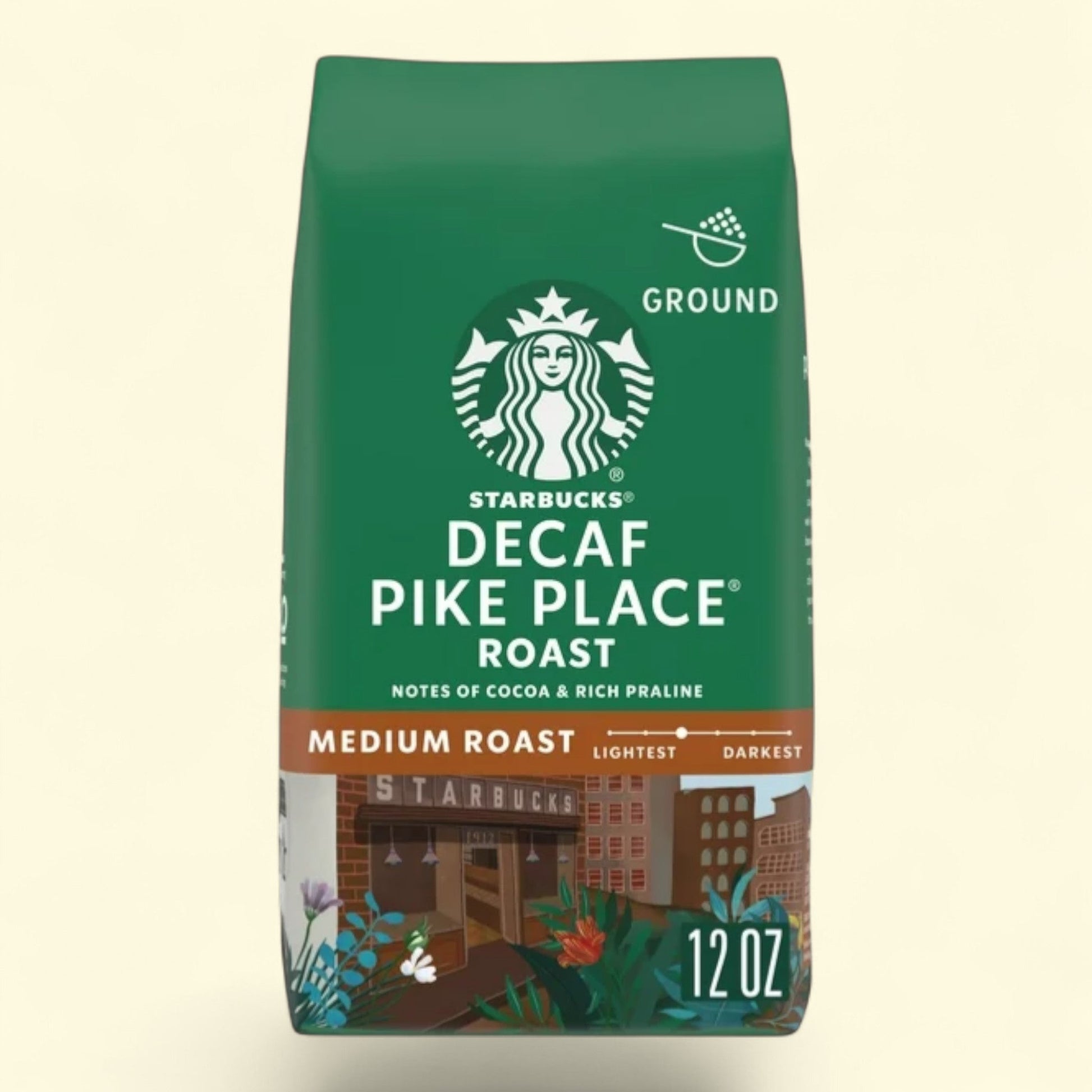 Starbucks Decaf Pike Place Roast Ground Coffee, 12 oz
