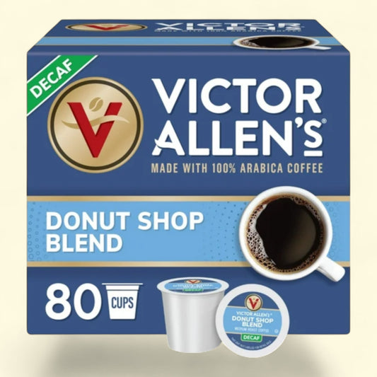 Victor Allen's Coffee Decaf Donut Shop Blend, 80 Count, Single Serve Coffee Pods for Keurig K-Cup Brewers