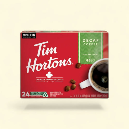 Tim Hortons Decaf Medium Roast Coffee Pods, 24 Ct — authentic US product shipped worldwide by Treatspree