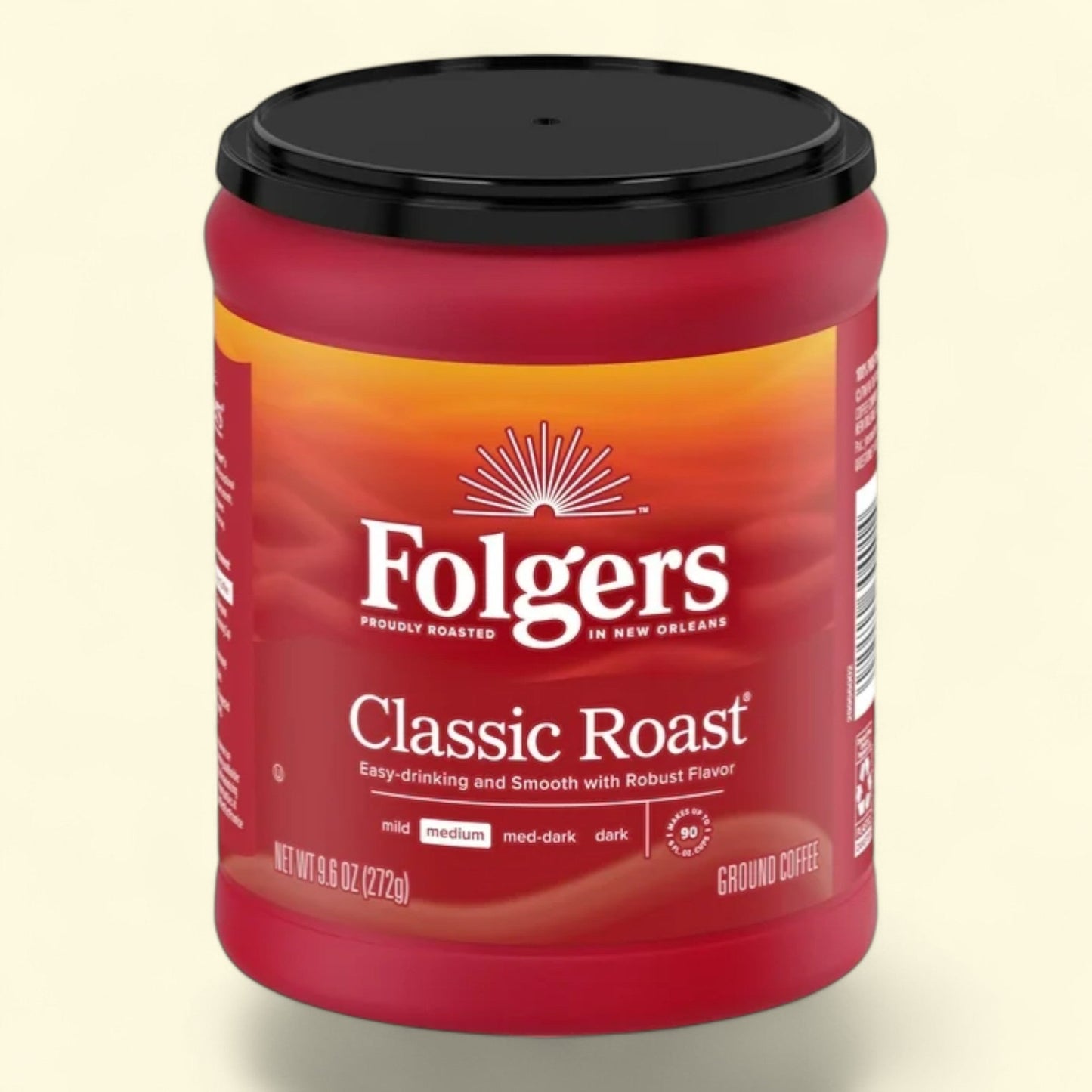 Folgers Classic Roast Ground Coffee, 9.6 oz