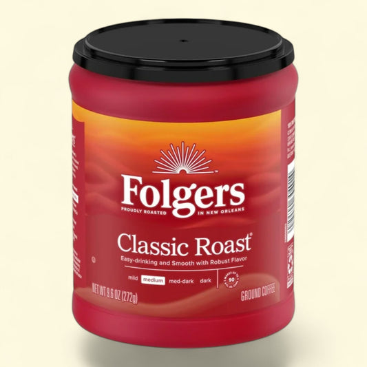Folgers Classic Roast Ground Coffee, 9.6 oz