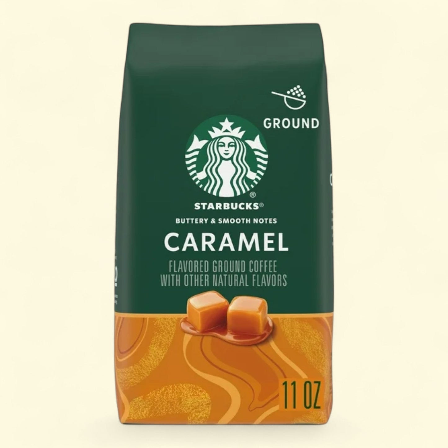 Starbucks Caramel Arabica Beans Ground Coffee, 11oz