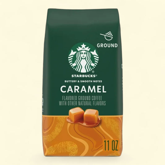 Starbucks Caramel Arabica Beans Ground Coffee, 11oz