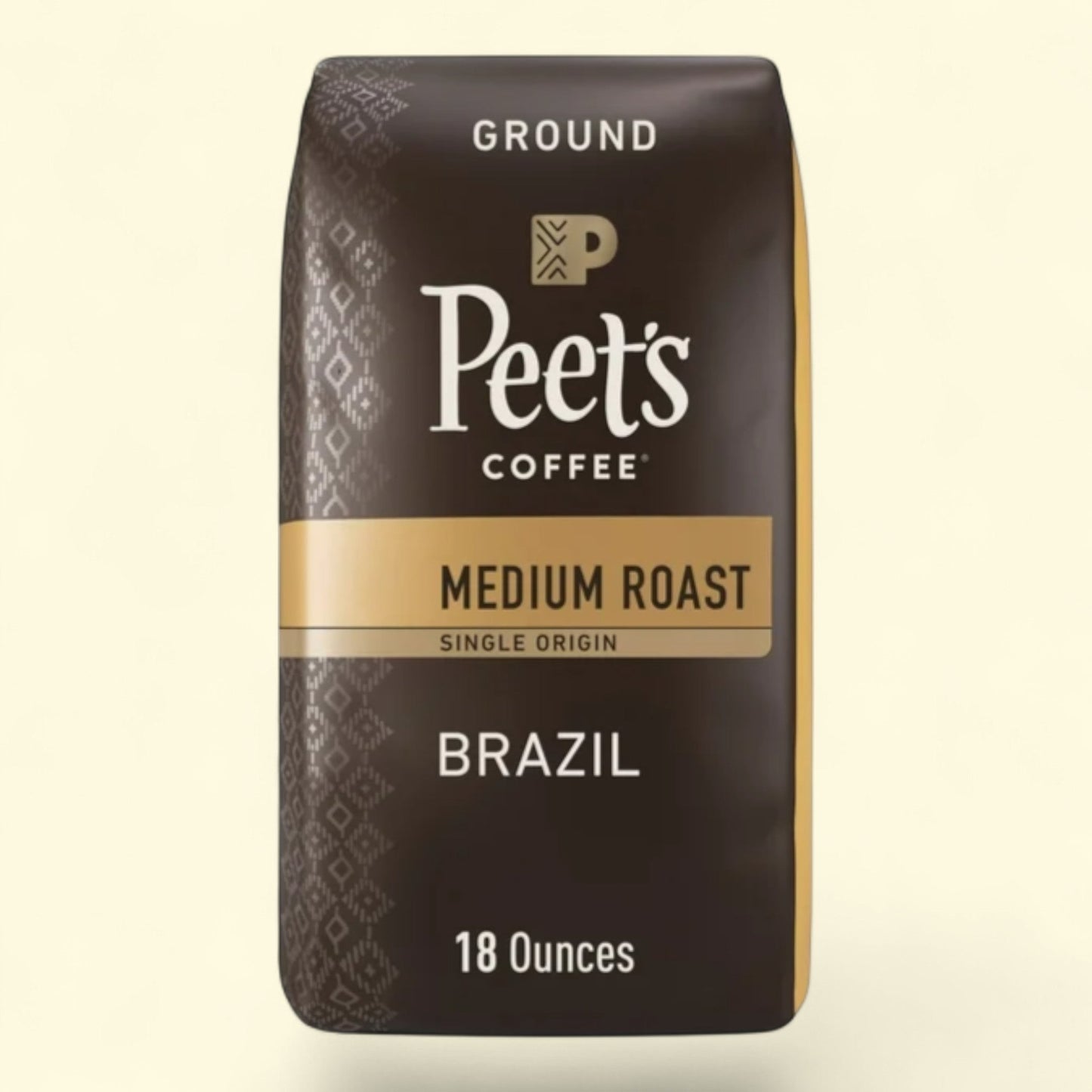 Peet's Coffee Single Origin Brazil Premium Medium Roast Ground Coffee, 18 oz