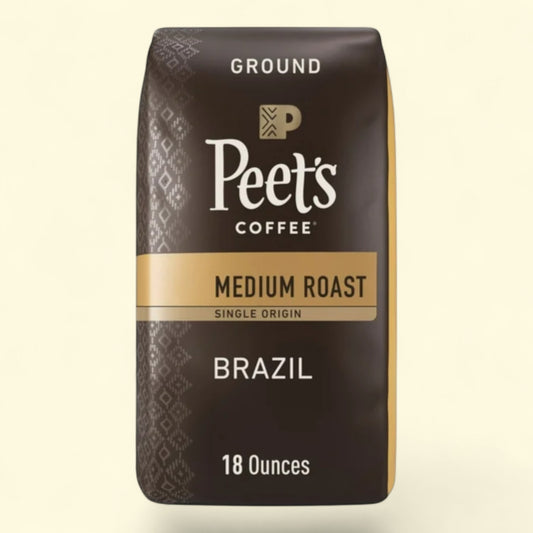 Peet's Coffee Single Origin Brazil Premium Medium Roast Ground Coffee, 18 oz