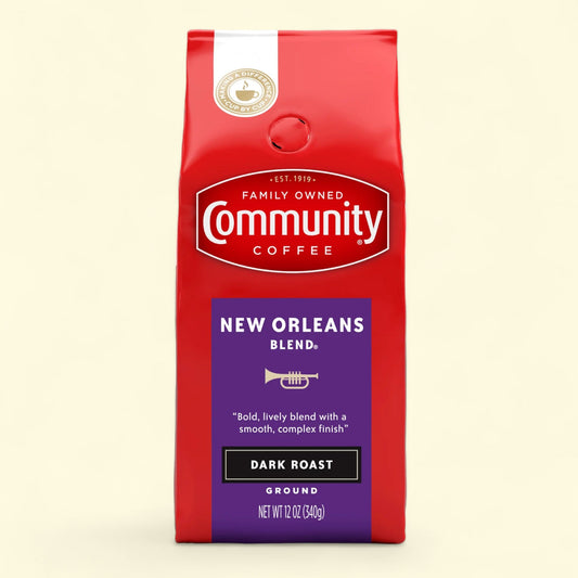 Community Coffee, New Orleans Blend Special Dark Roast Ground Coffee, 12 oz. Bag