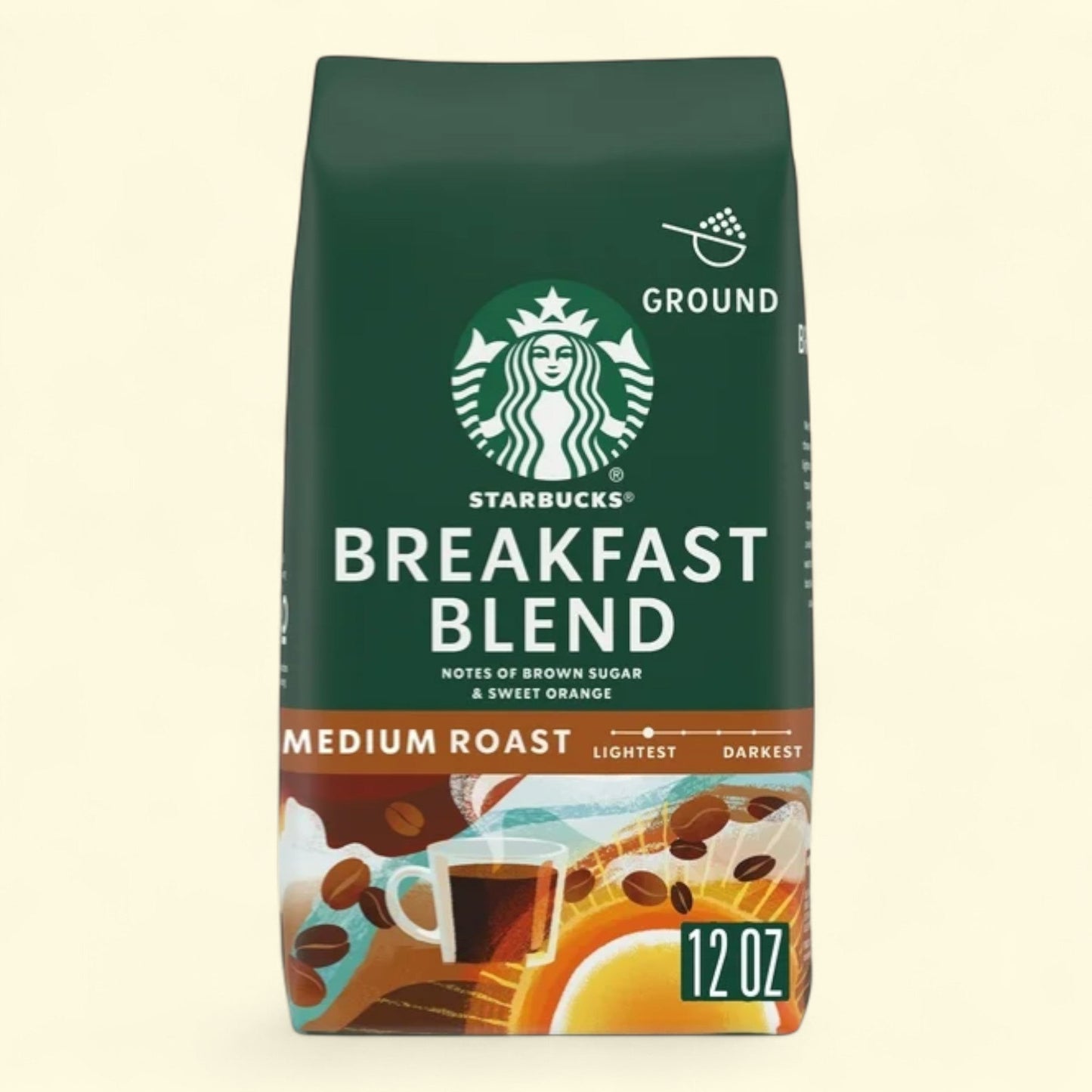 Starbucks Breakfast Blend Ground Coffee, 12 oz