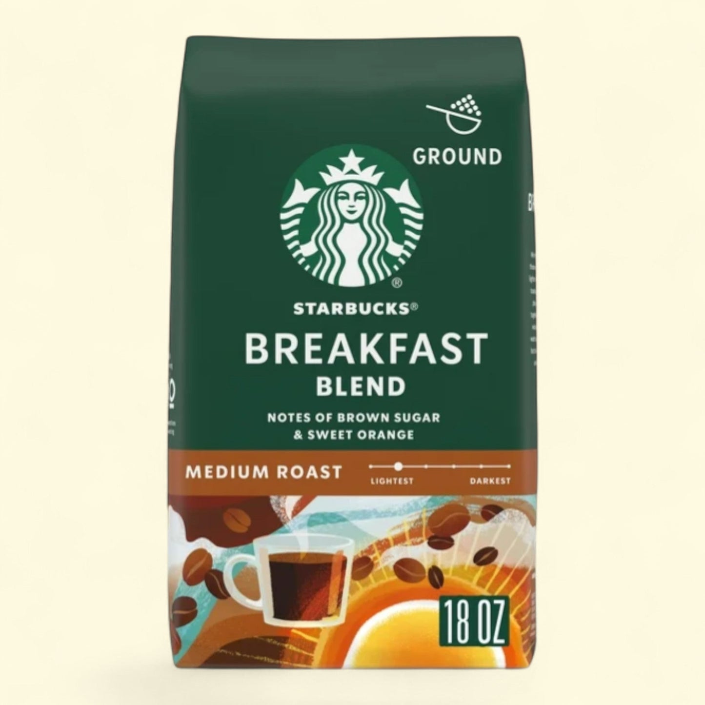 Starbucks Breakfast Blend Ground Coffee, 18 oz