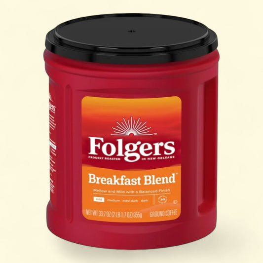Folgers Breakfast Blend Ground Coffee, 33.7 oz