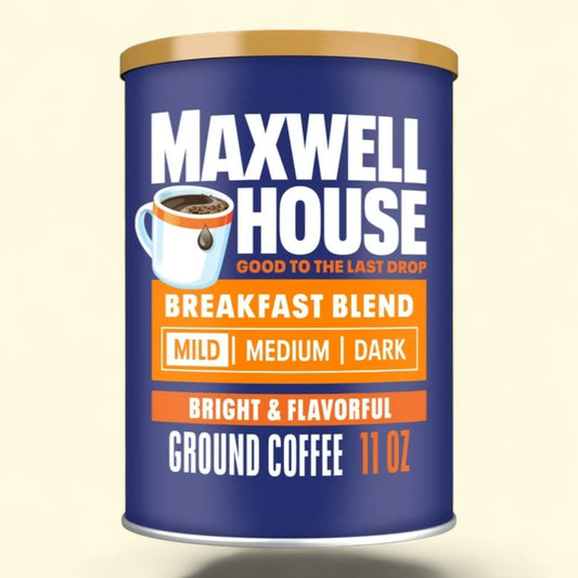 Maxwell House Breakfast Blend Ground Coffee, 11 oz Canister