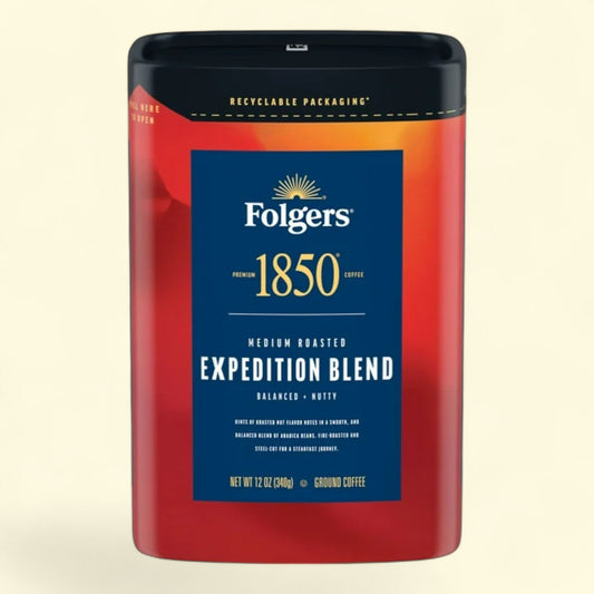 Folgers 1850 Expedition Blend Medium Roast Coffee, 12 oz Canister