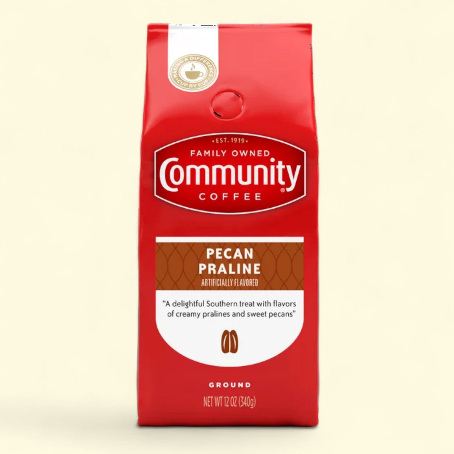 Community Coffee Pecan Praline Medium Roast Ground, 12 oz