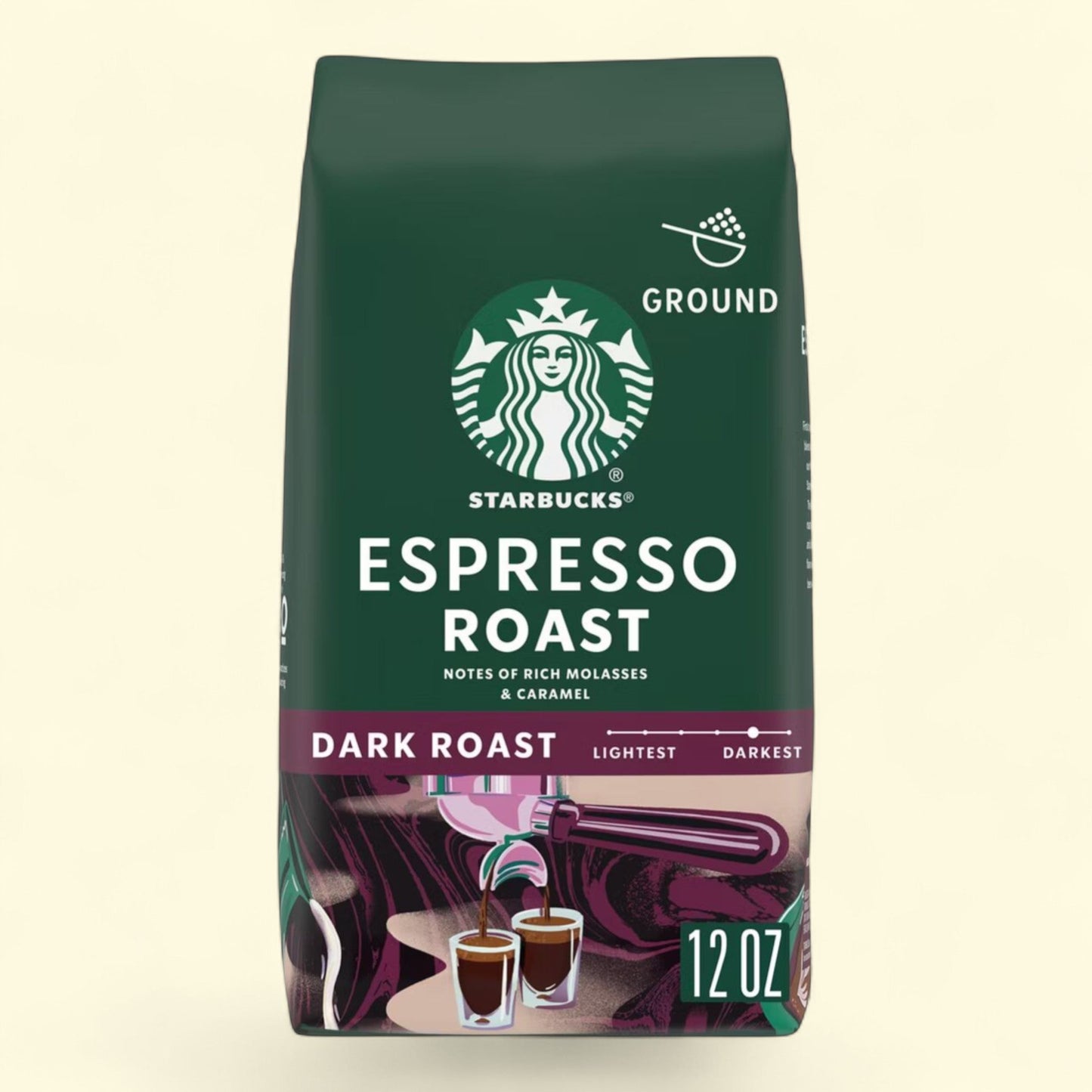 Starbucks Espresso Roast Dark Ground Coffee, 12oz