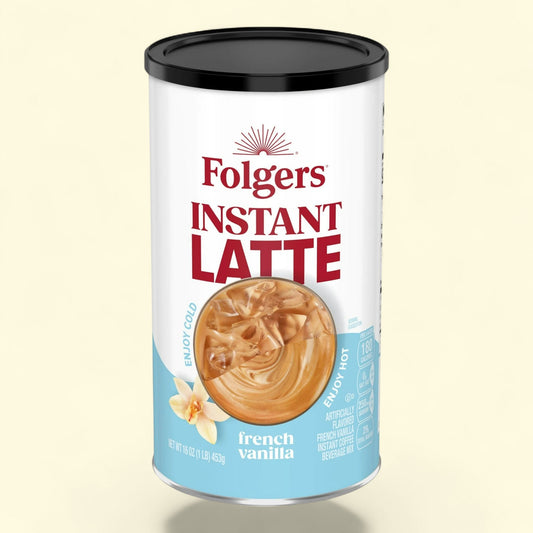 Folgers French Vanilla Instant Latte, 16 oz Canister