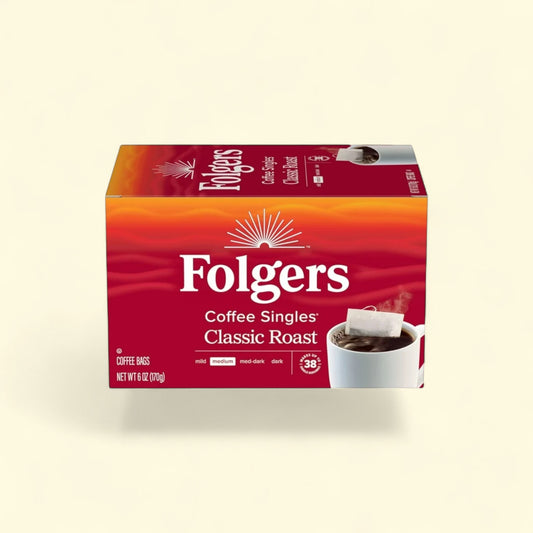 Folgers Coffee Singles Classic Roast Coffee, 38 Count — authentic US product shipped worldwide by Treatspree