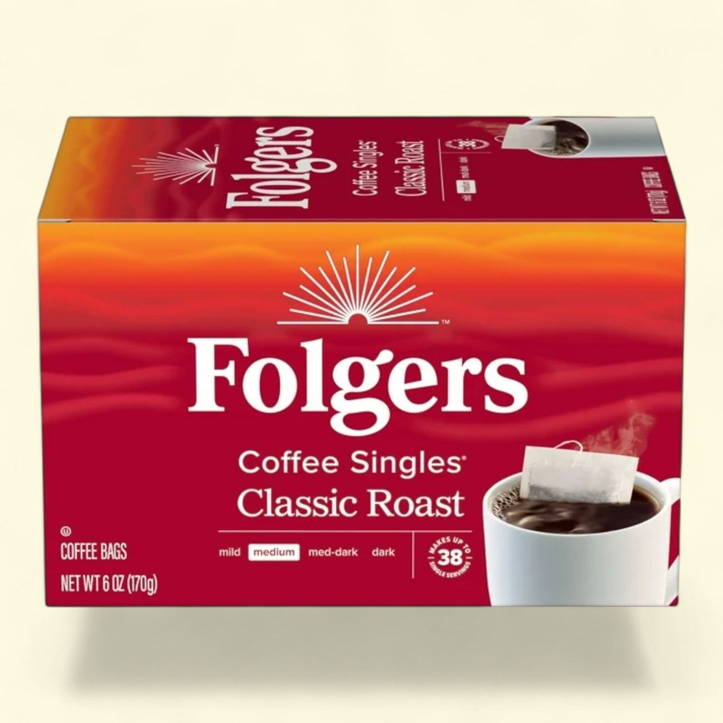 Folgers Coffee Singles Classic Roast Coffee, 38 Count